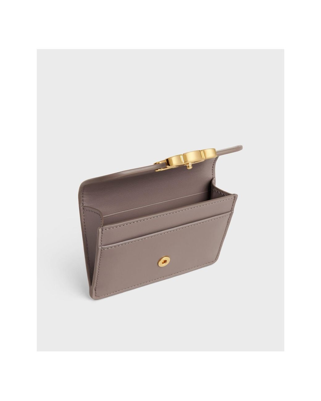 Céline Gray Card Holder With Flap Triomphe