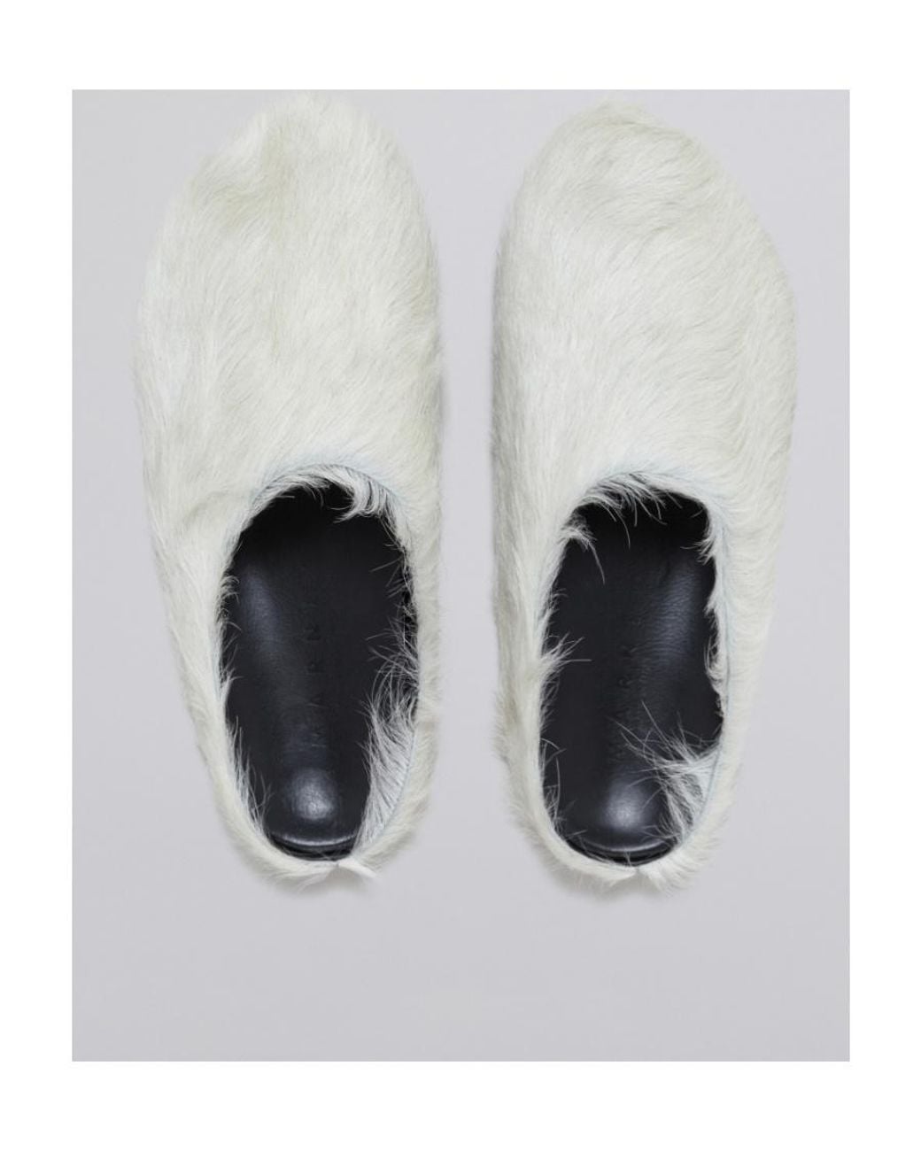 Marni White Round Toe Slip-On Slippers for men