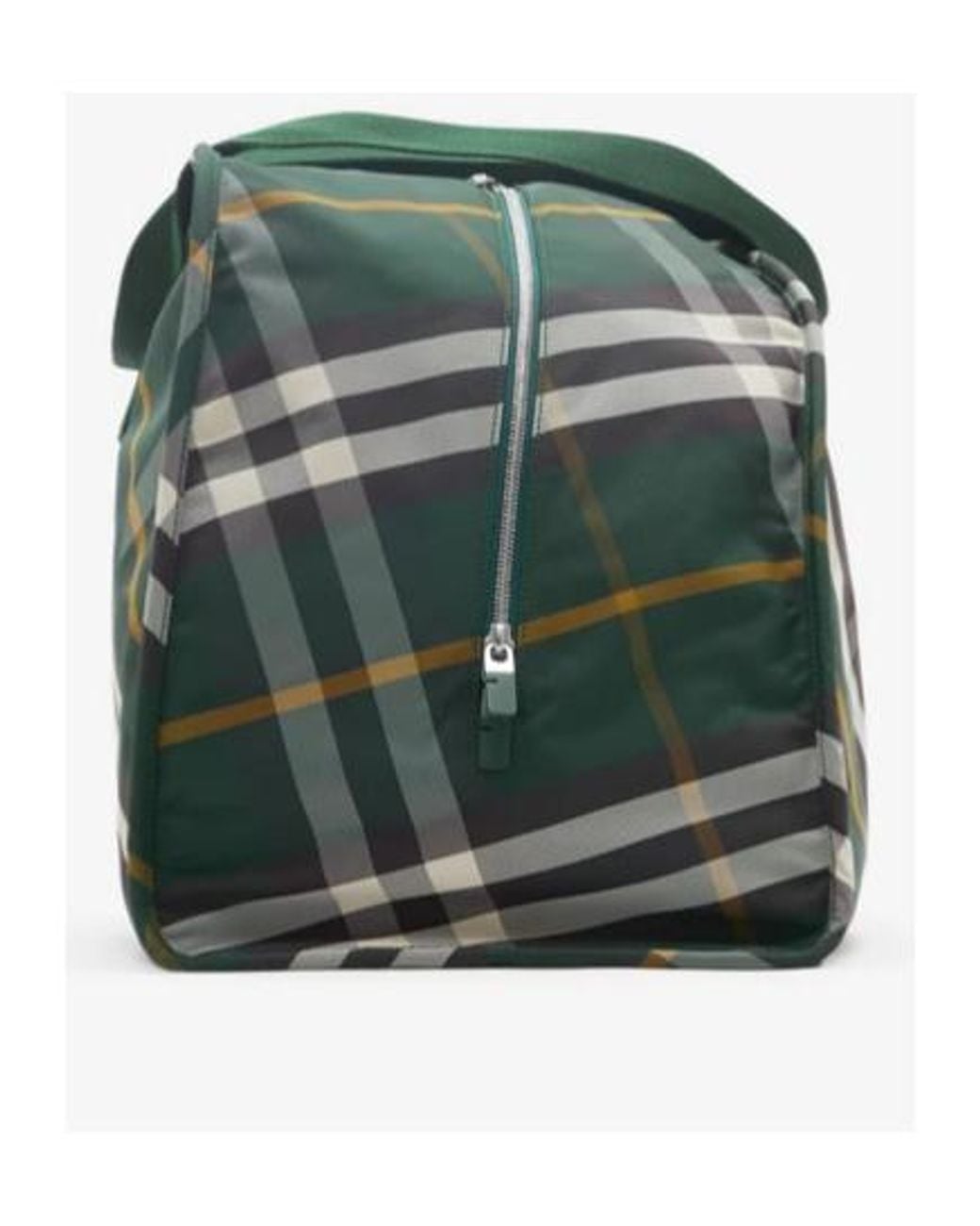 Burberry Green Shield Checkered Large Duffle Bag for men