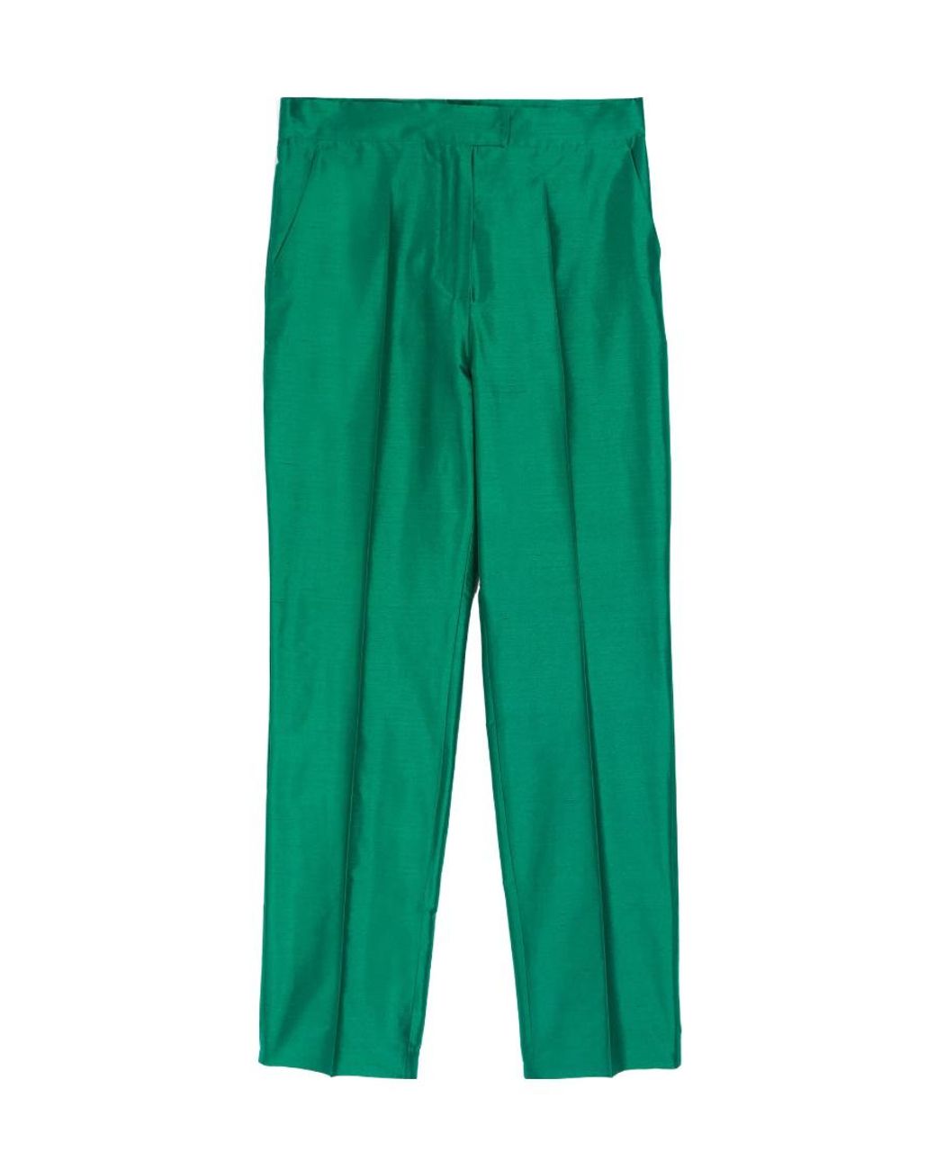 Max Mara Green Ankle-Length Casual Pants