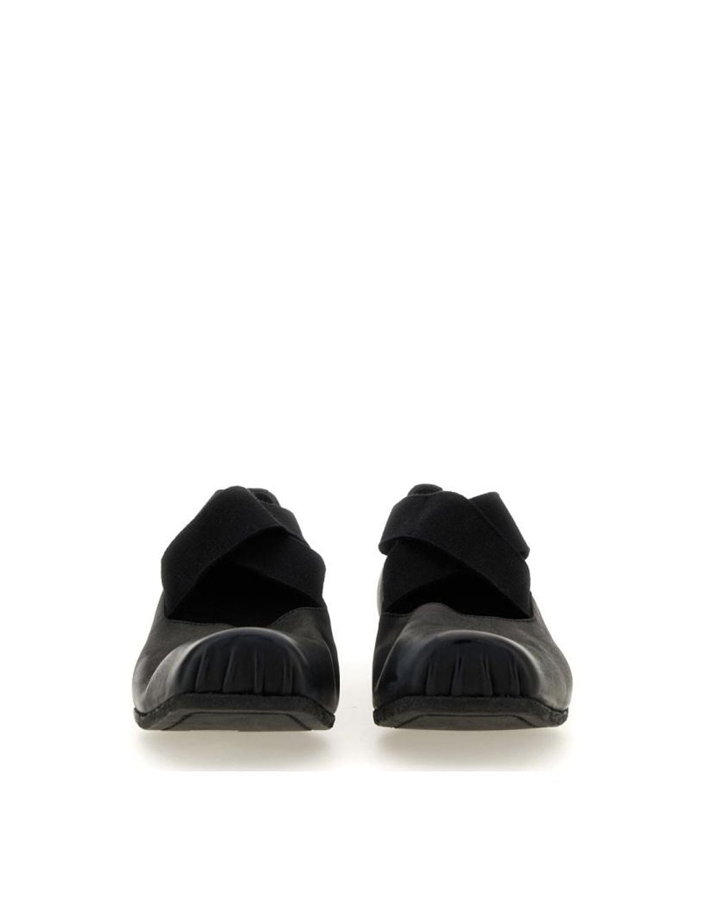 Uma Wang Black Square-Toe Ballet Flats