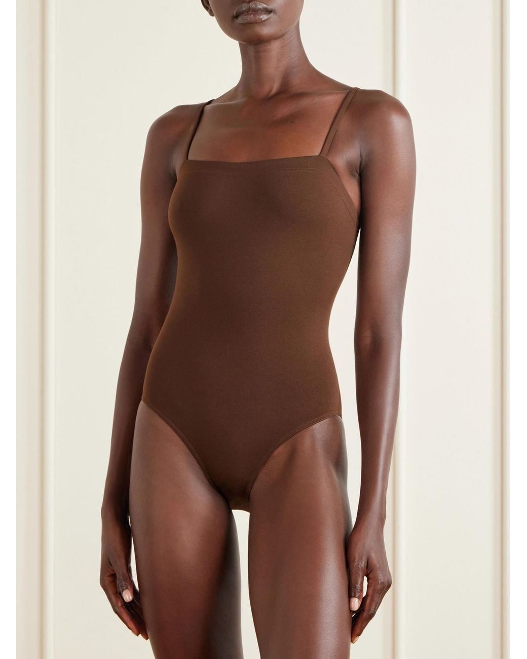 Eres Brown Minimal One-Piece Swimsuit