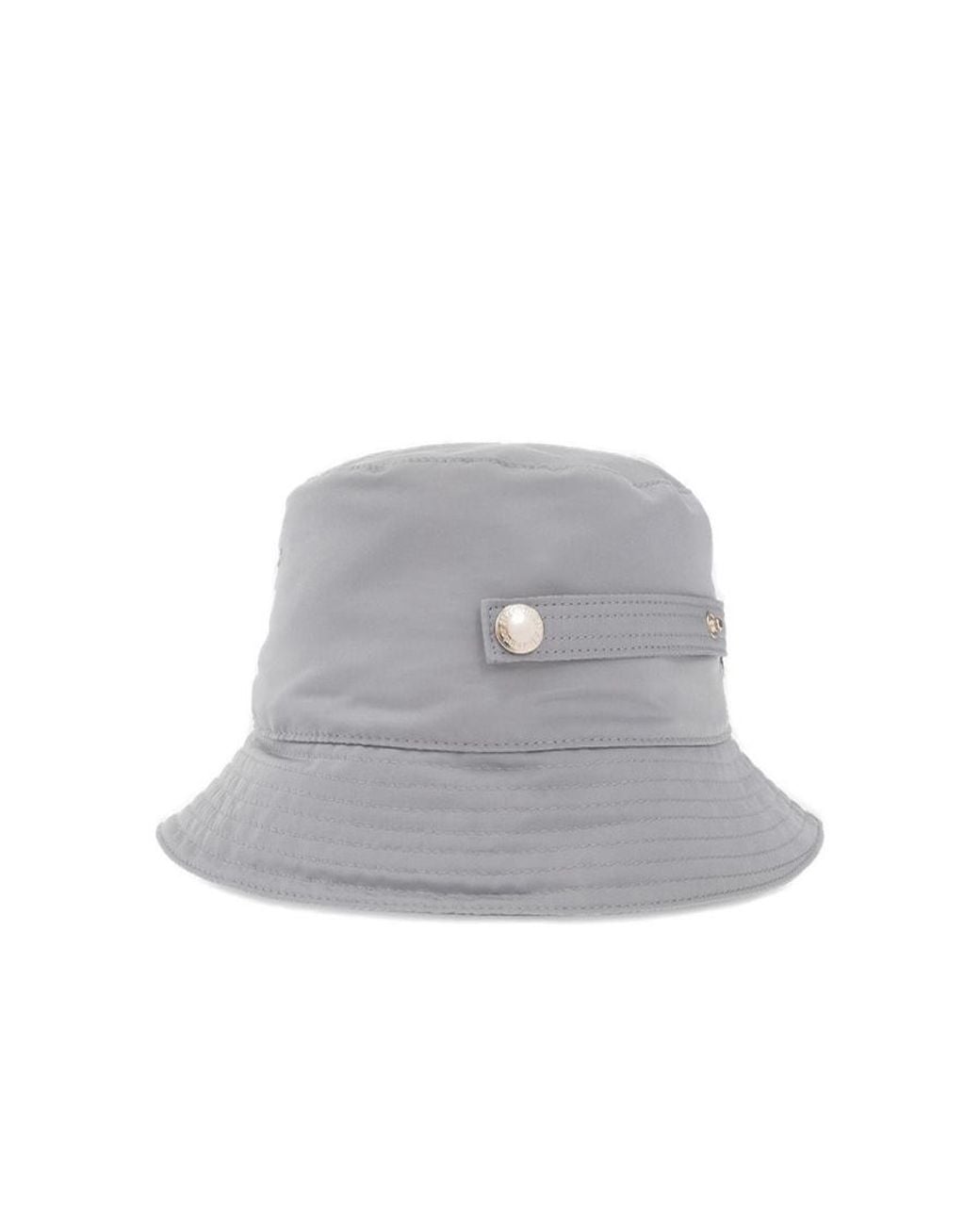 McQueen Gray Logo Printed Bucket Hat for men