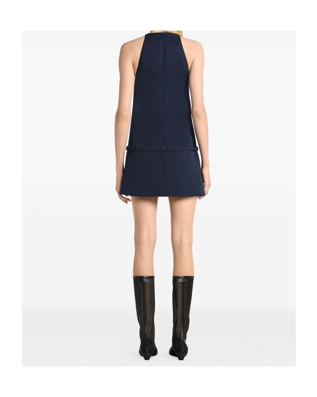 Courreges Blue Belted A-Line Mini Dress