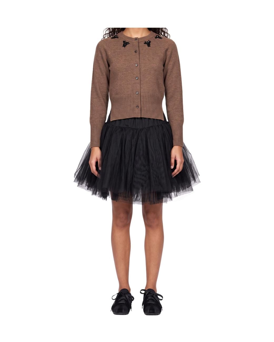Simone Rocha Brown Long-Sleeved Cardigan