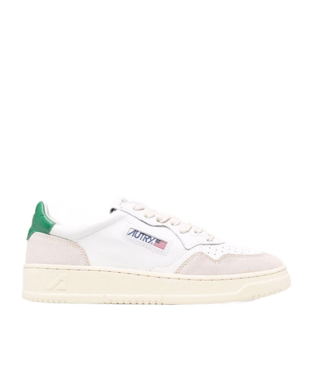 Autry White Medalist Perforated Low-Top Sneakers