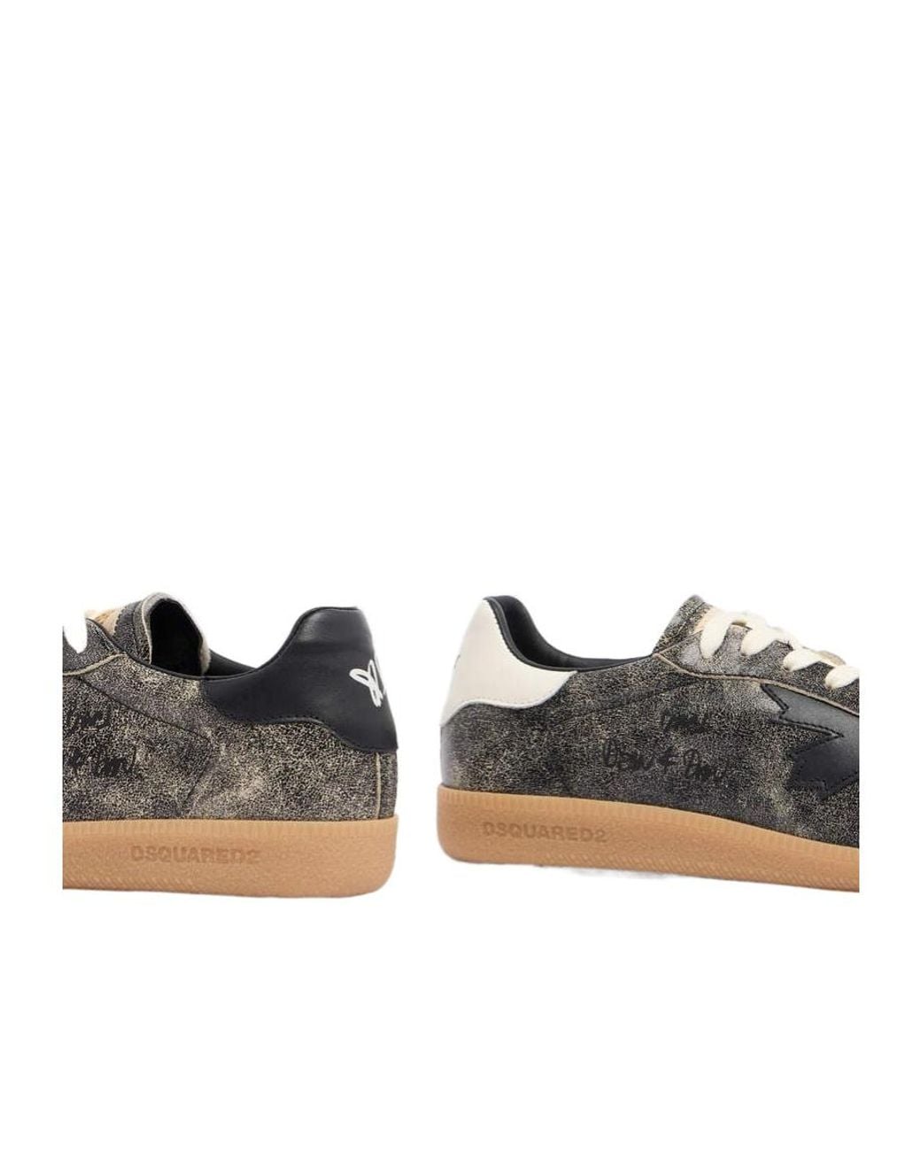 DSquared² Brown Rebel Low-Top Sneakers for men