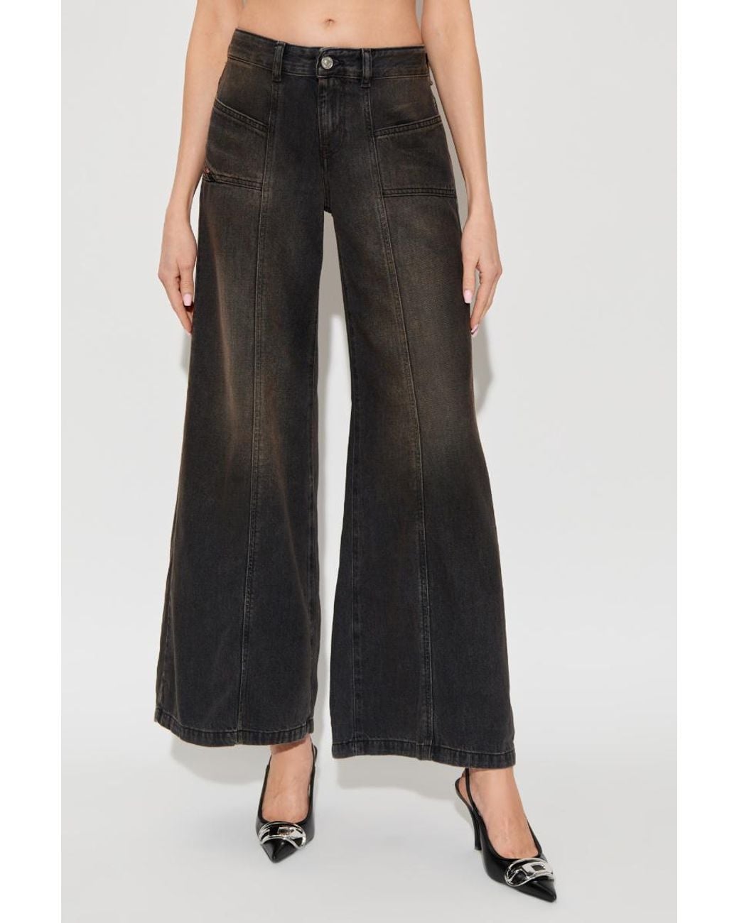 DIESEL Black D-Akii Wide Leg Jeans
