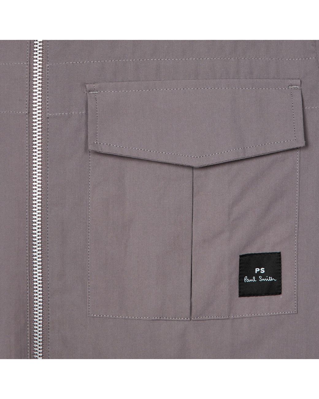 Paul Smith Gray Lapel Longsleeve Coat for men