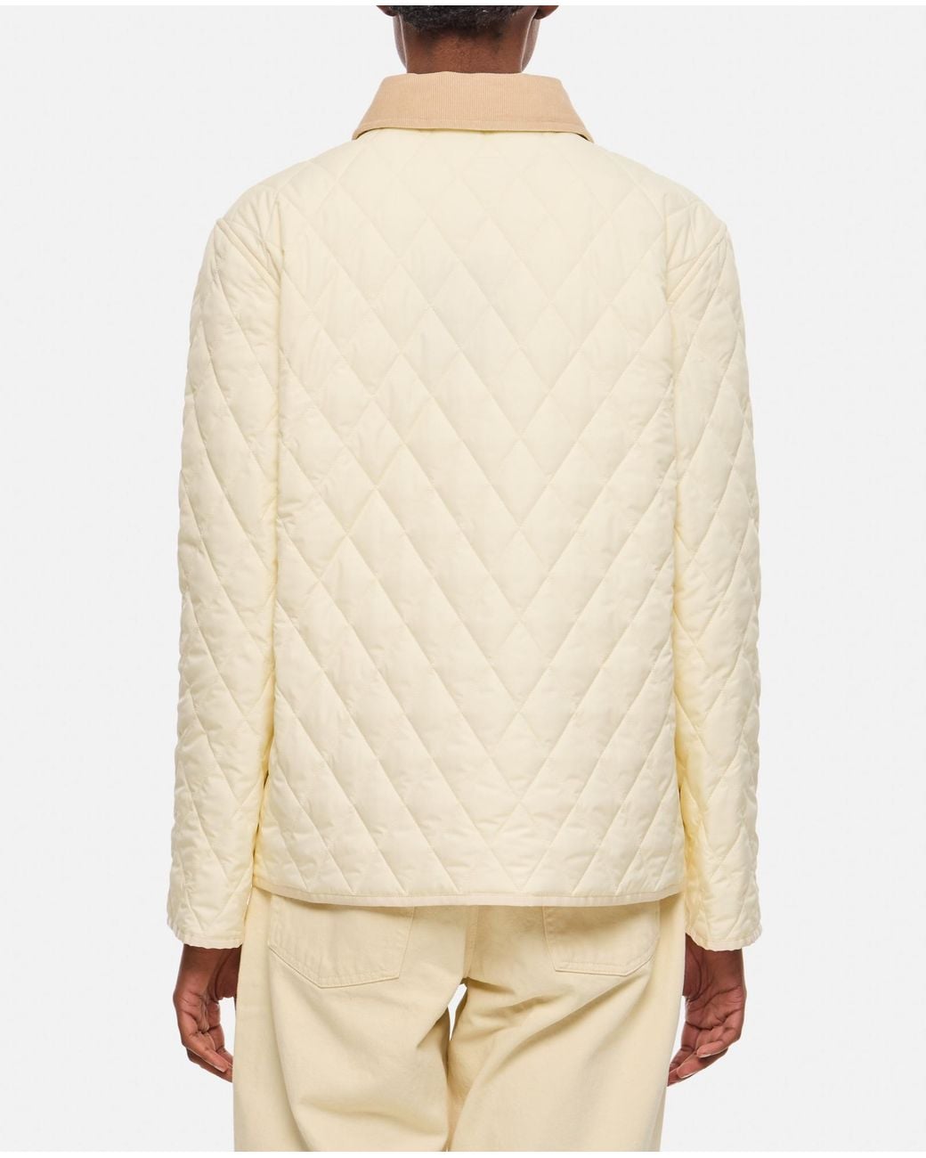 Fay Natural Diamond Quilted Shirt Jacket