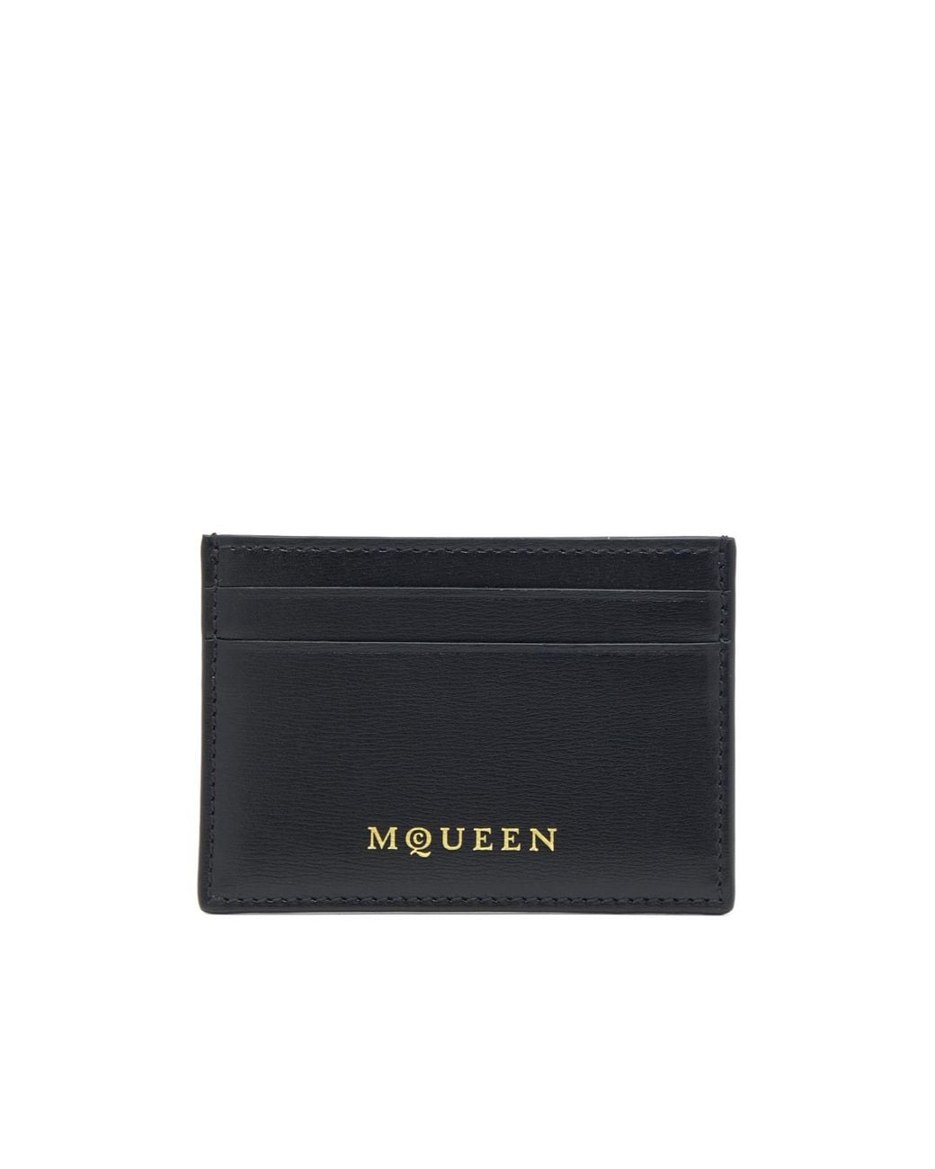 McQueen Black Logo Printed Card Holder