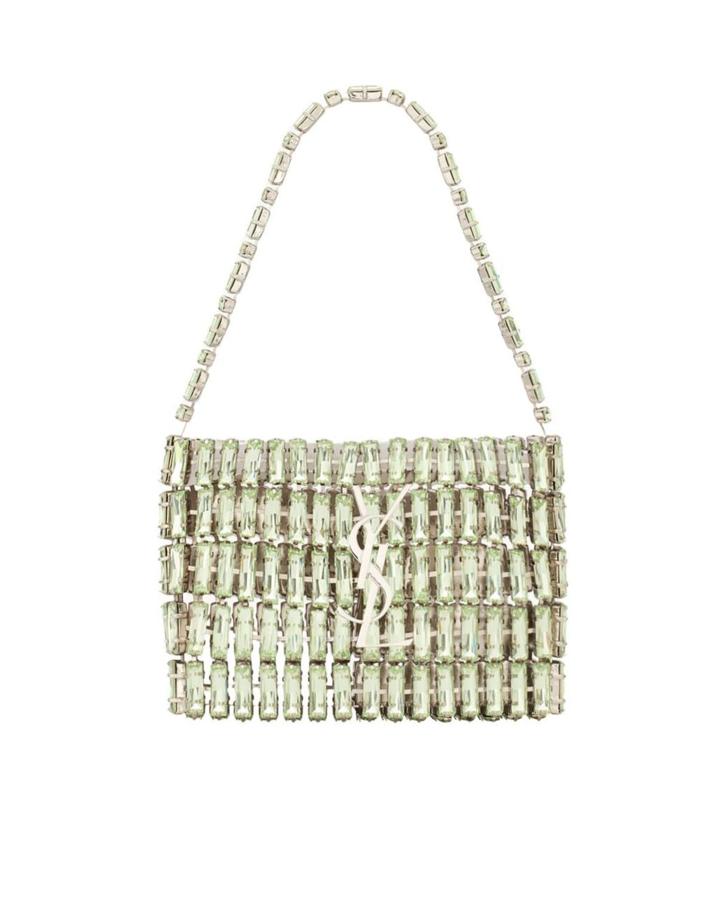 Saint Laurent White Crystal Mini Evening Bag