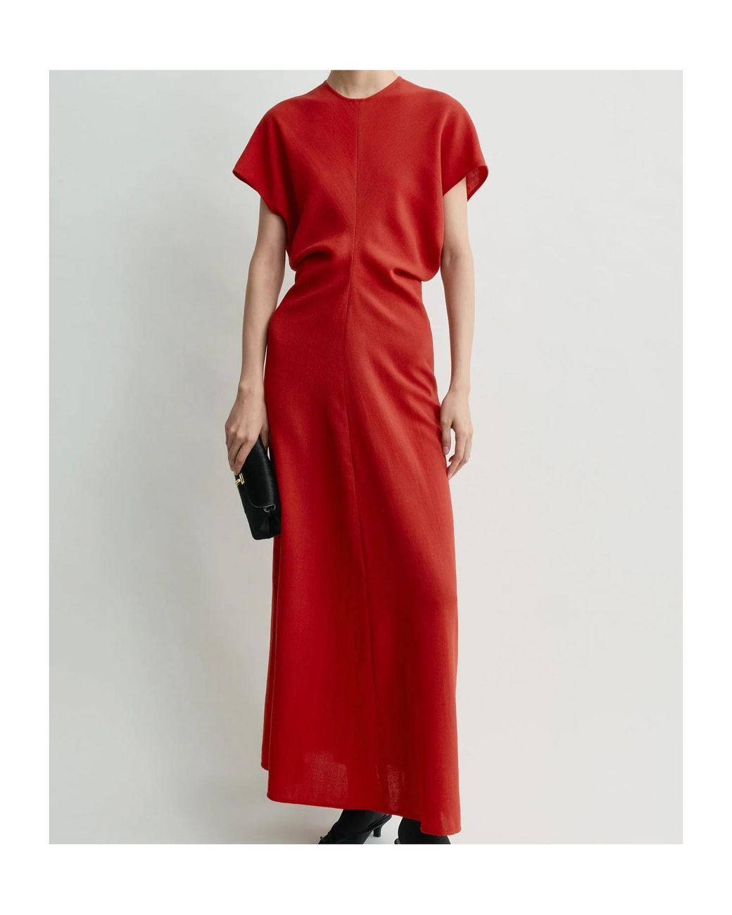 Totême Red Totême Slouched-Waist Crewneck Dress