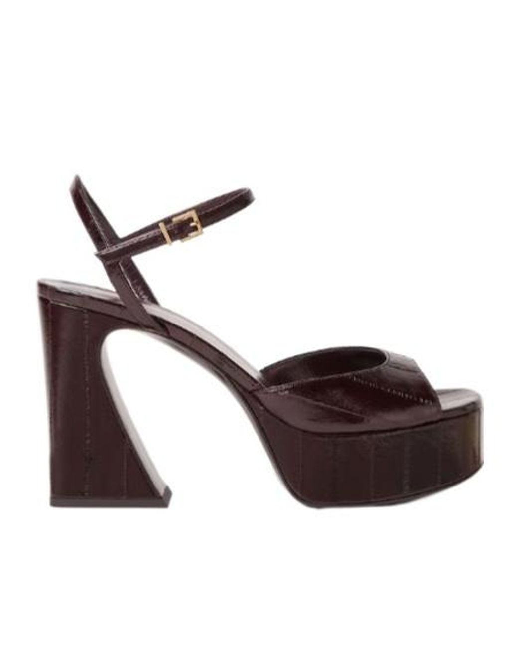 Fendi Brown Arco Platform Heeled Sandals