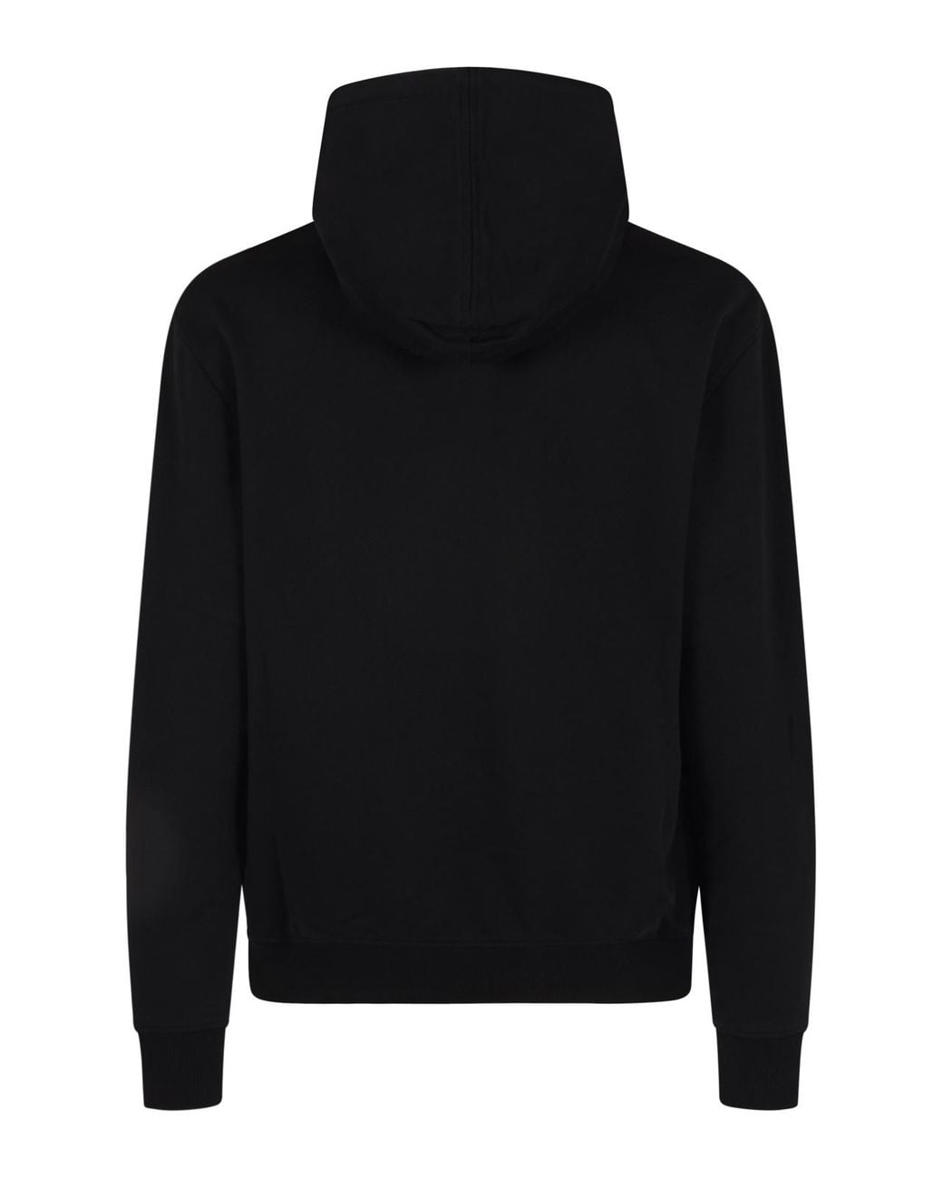 AMI Black Logo Detailed Zip-Up Hoodie for men