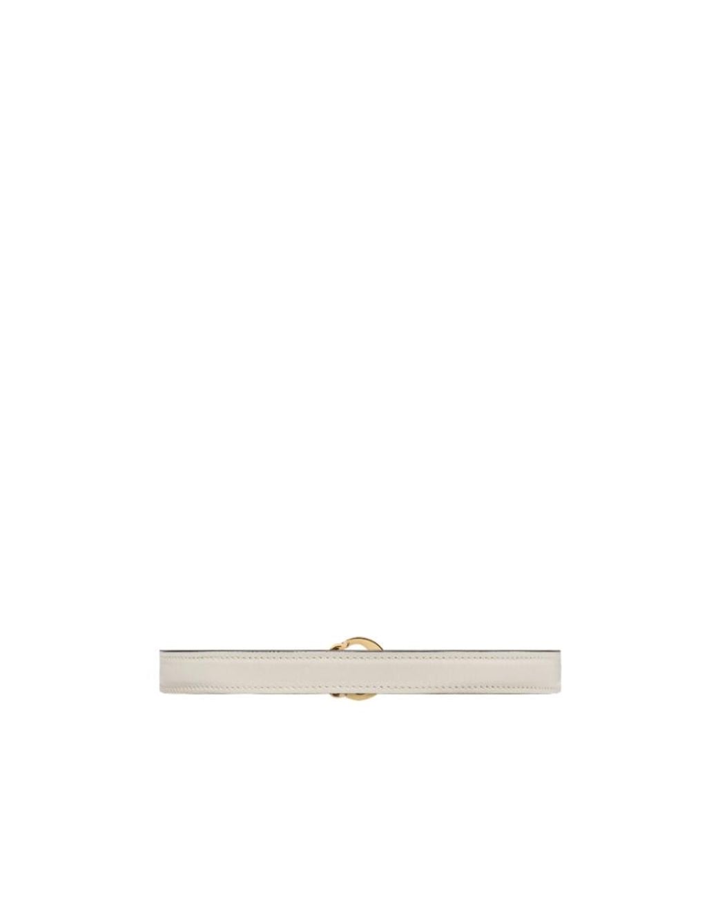 Gucci White Logo Plaque Buckle Belt