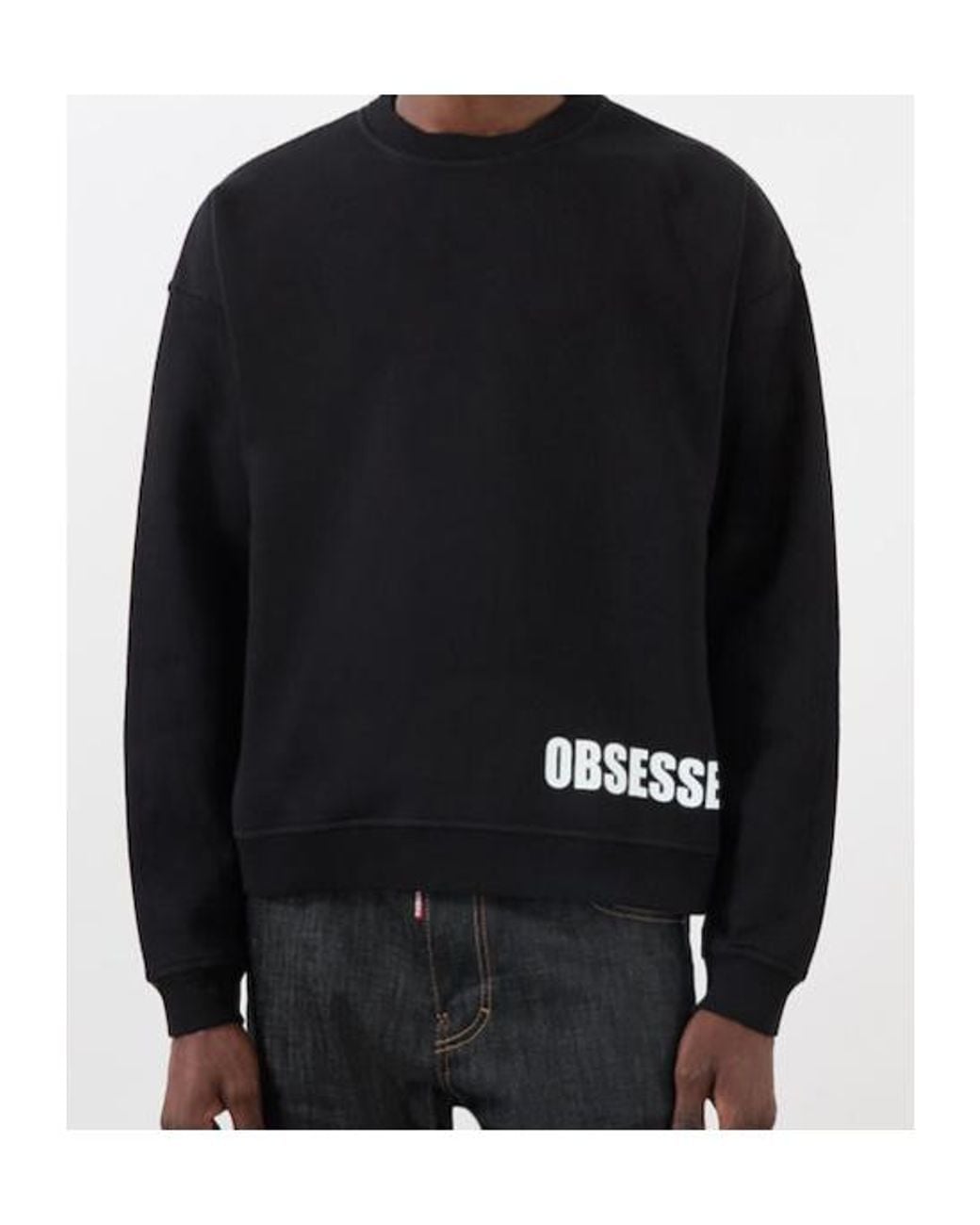 DSquared² Black Obsessed 2 Relax Fit Crewneck Sweatshirt for men
