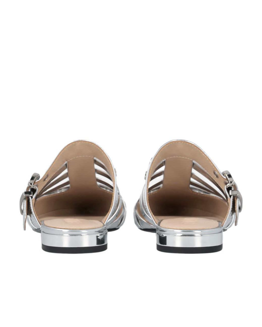 Pinko White Leather Mules