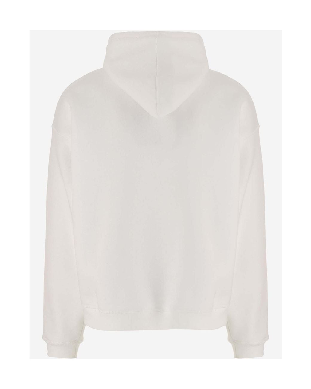 DSquared² White Logo Printed Drawstring Hoodie for men