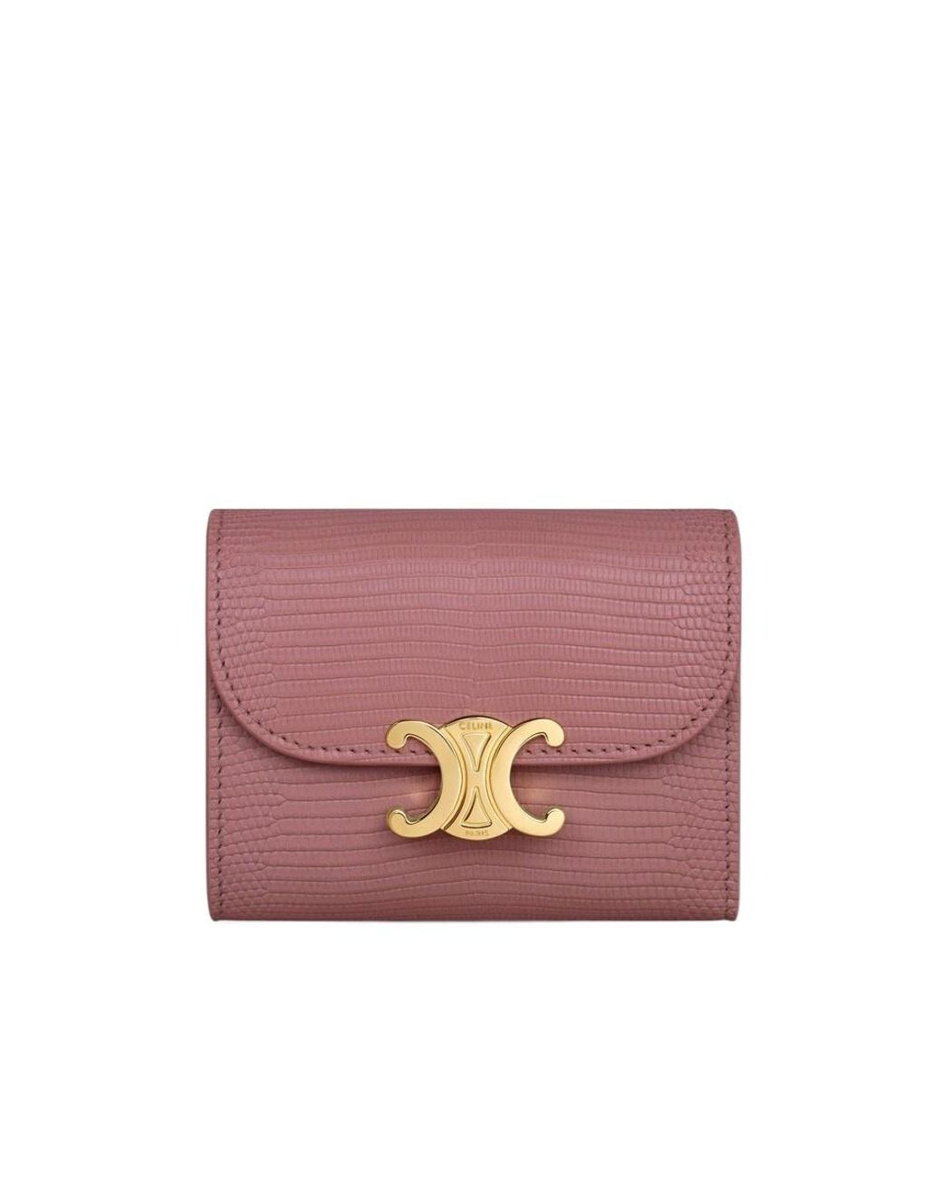 Céline Pink Small Flap Wallet Triomphe