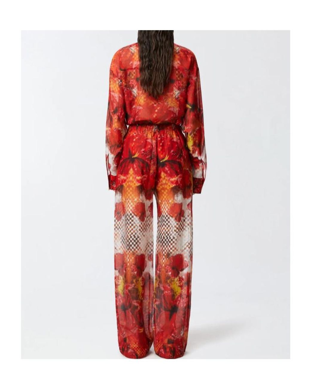 Pinko Red Patterned Palazzo Pants