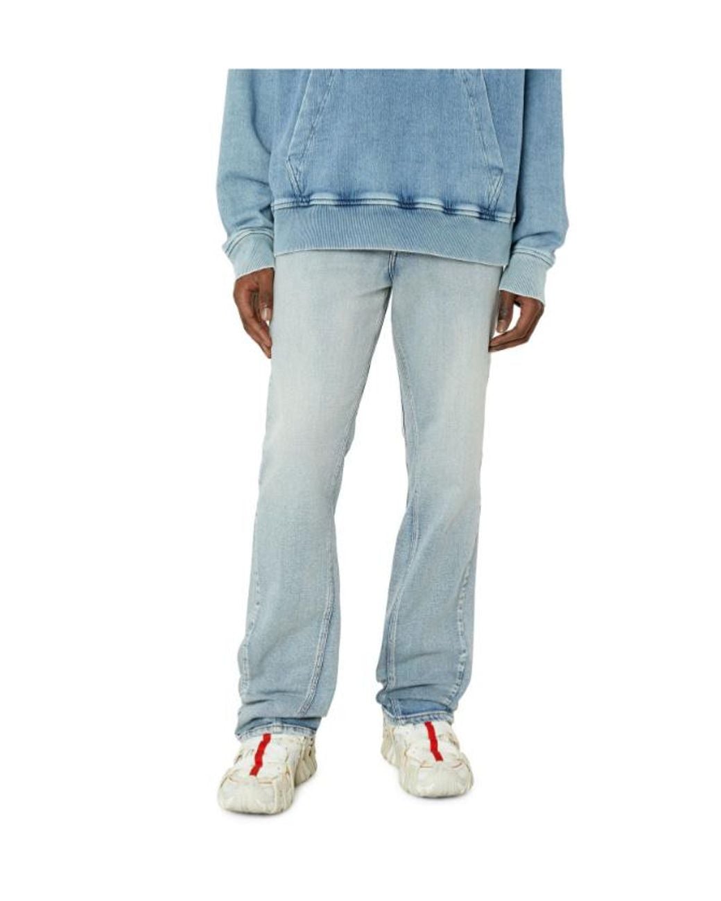 DIESEL Blue Logo-Patch Bootcut Jeans for men