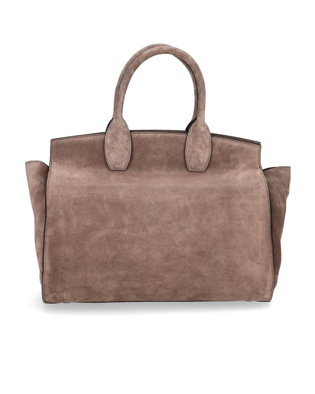 Ferragamo Brown Studio Soft Suede Tote Bag