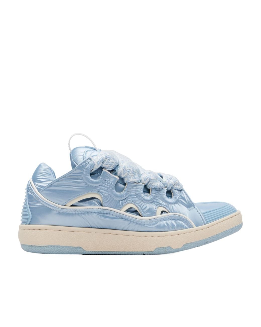 Lanvin Blue Nylon Curb Sneakers for men