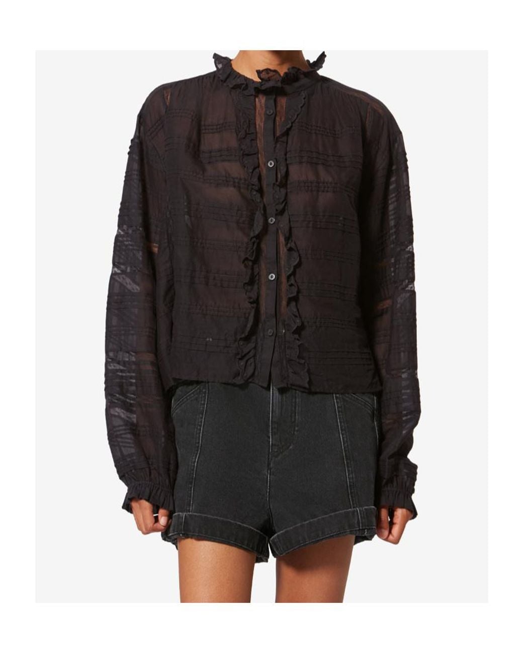 Isabel Marant Black Isabel Marant Étoile Peline Long-Sleeved Top