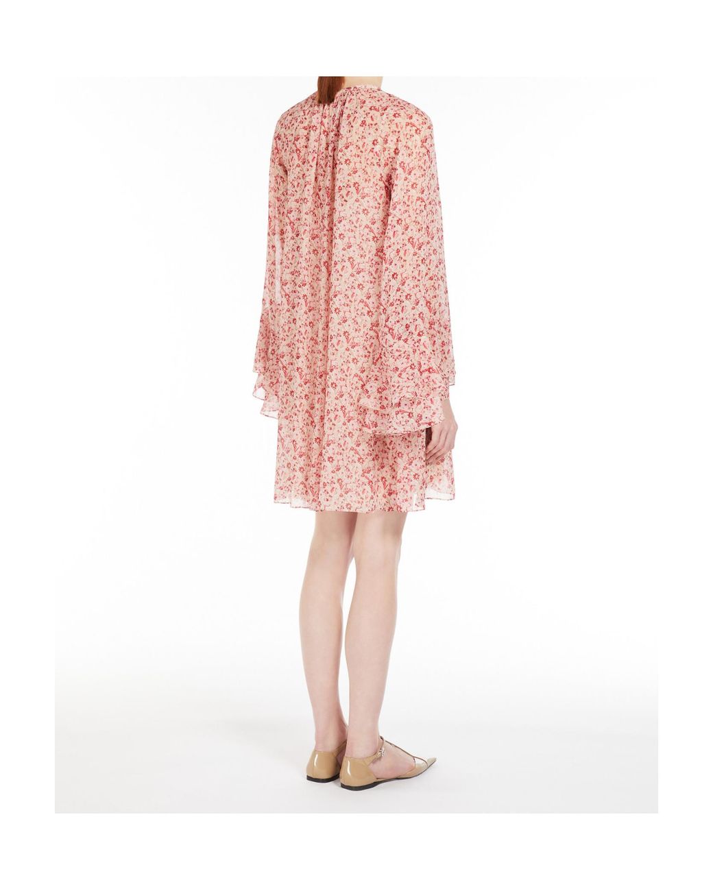 Max Mara Red Printed Georgette Dress