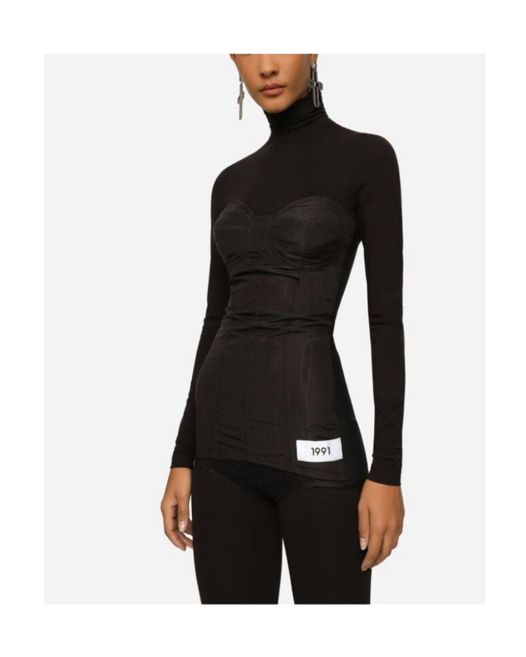 Dolce & Gabbana Black Moiré-Faille Strapless Minidress
