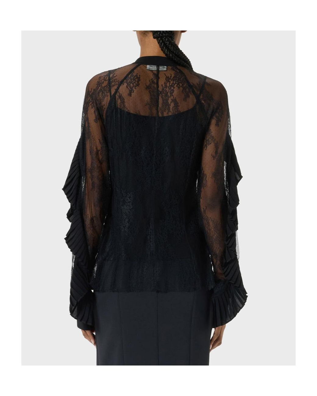 Blumarine Black Long-Sleeves Blouse