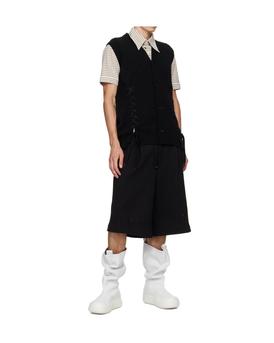 Yume Yume White Mid-Calf Chelsea Boots for men