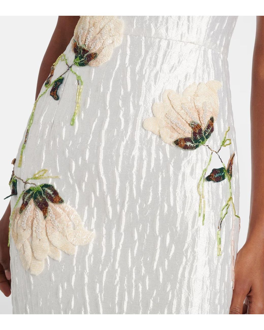 Jonathan Simkhai White Lilibeth Embellished Jacquard Cocktail Dress