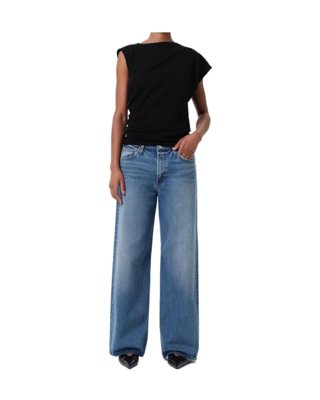 Agolde Blue Keira Wide-Leg Jeans