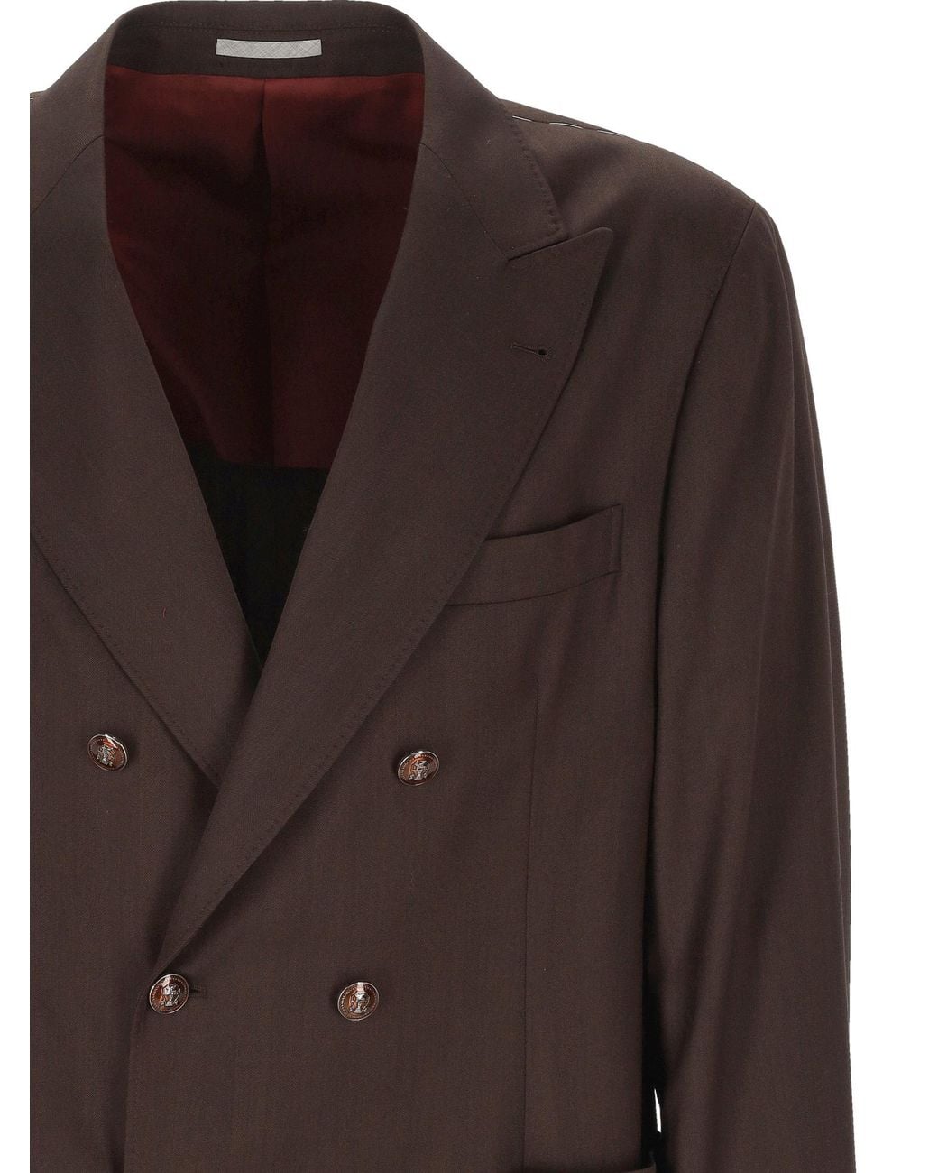 Brunello Cucinelli Brown Virgin-Wool Blazer for men