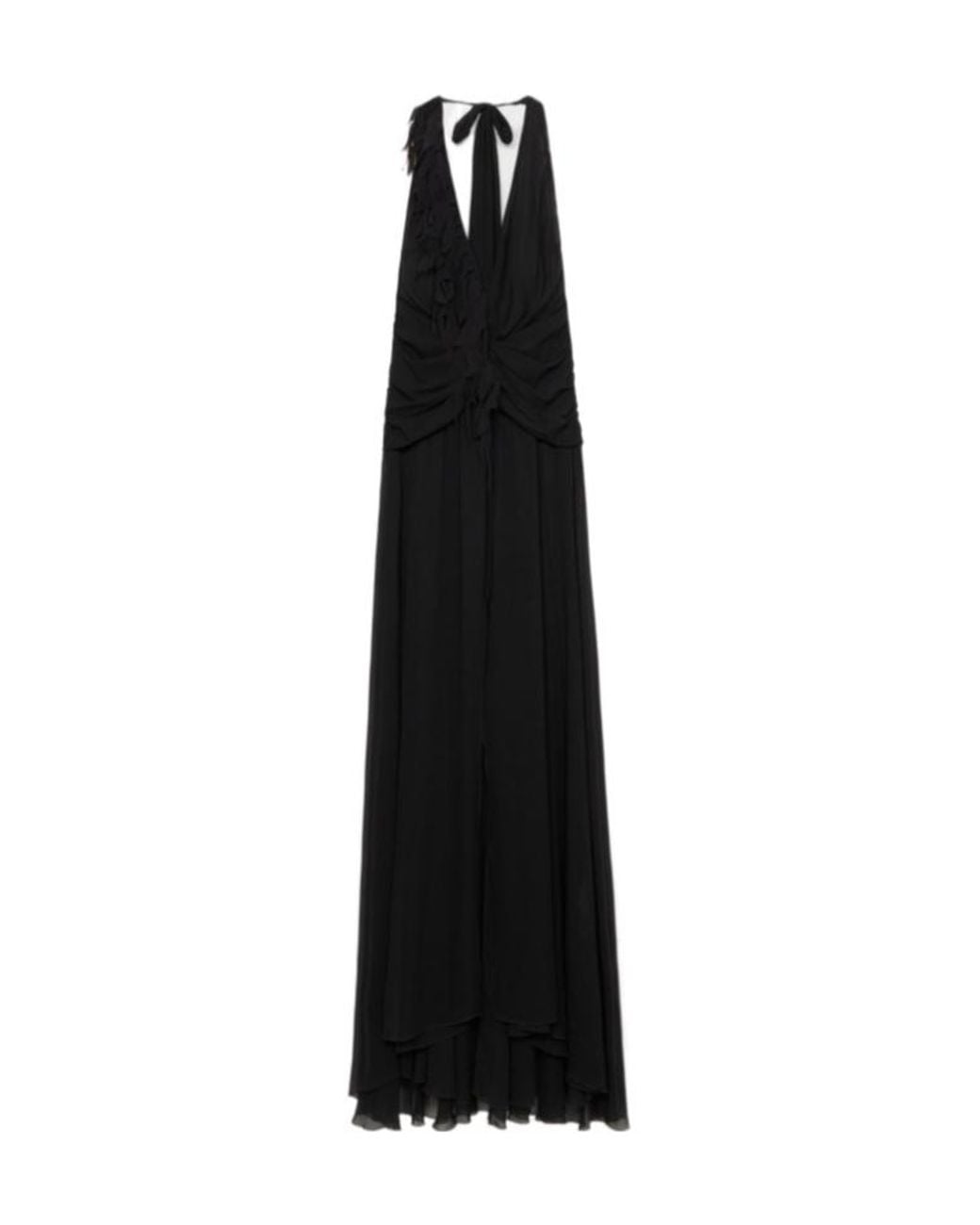Blumarine Black Ruffled Maxi Dress