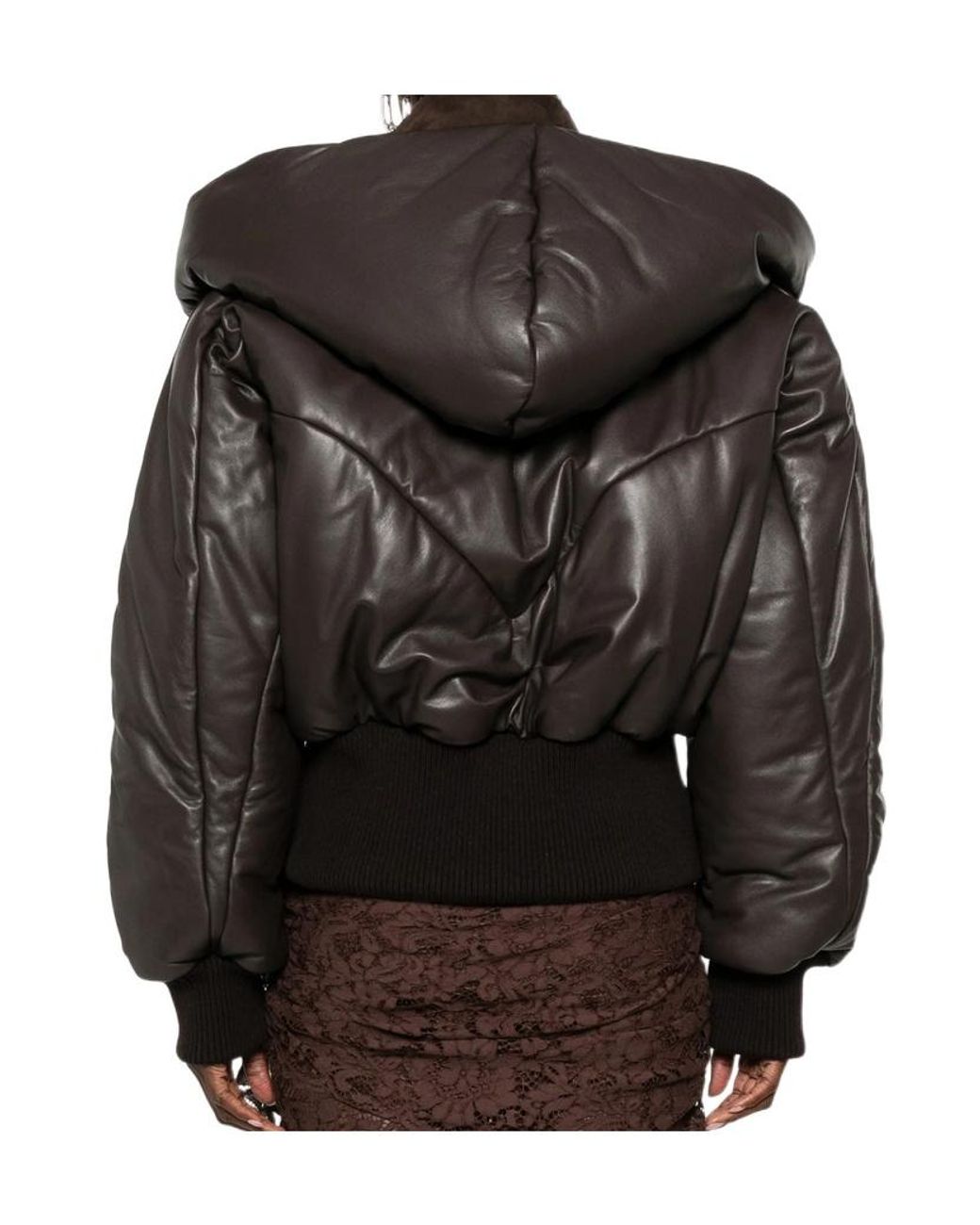 The Attico Brown The Zip-Up Bomber Jacket