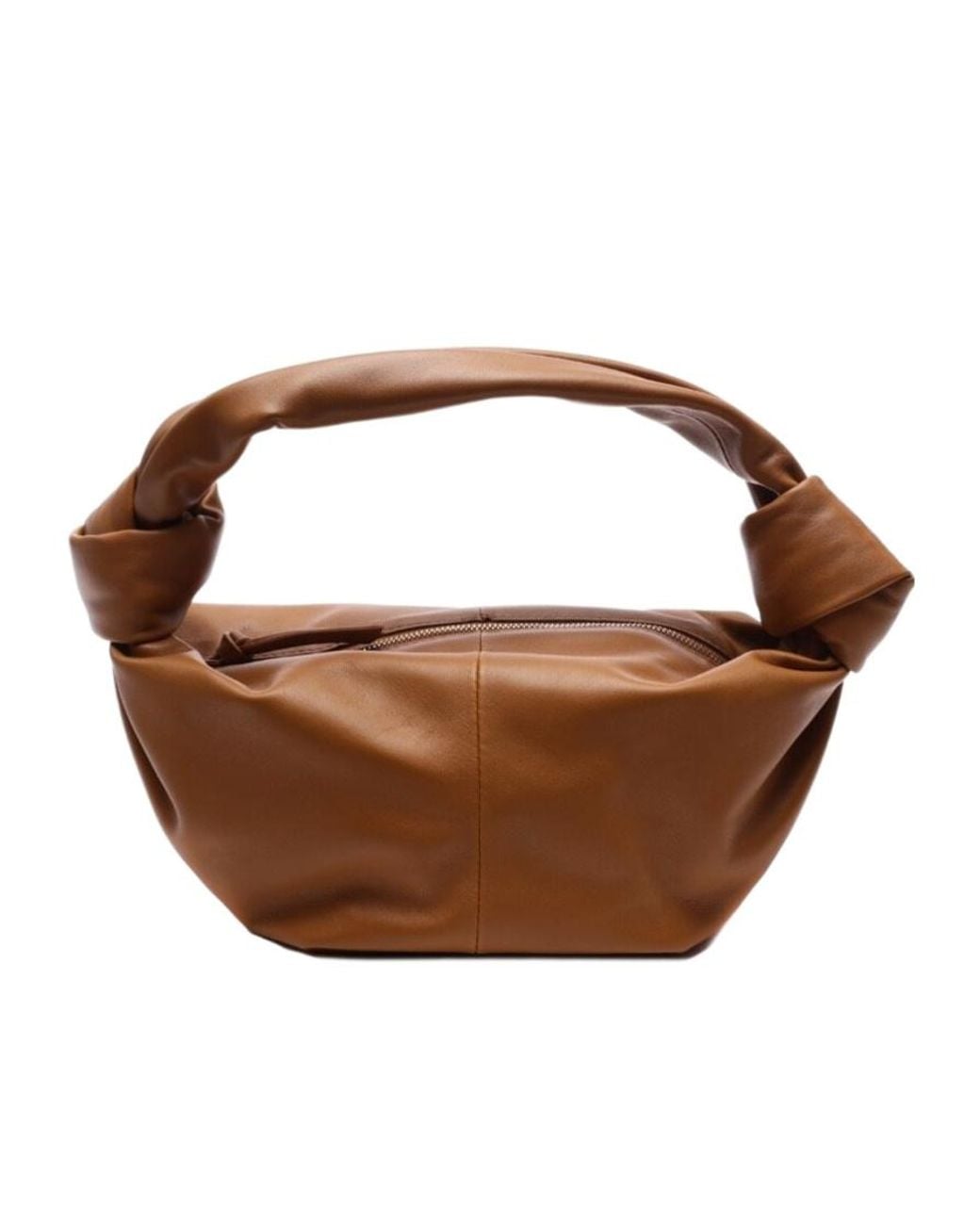 Bottega Veneta Brown Mini Double Knot Zipper Handbag
