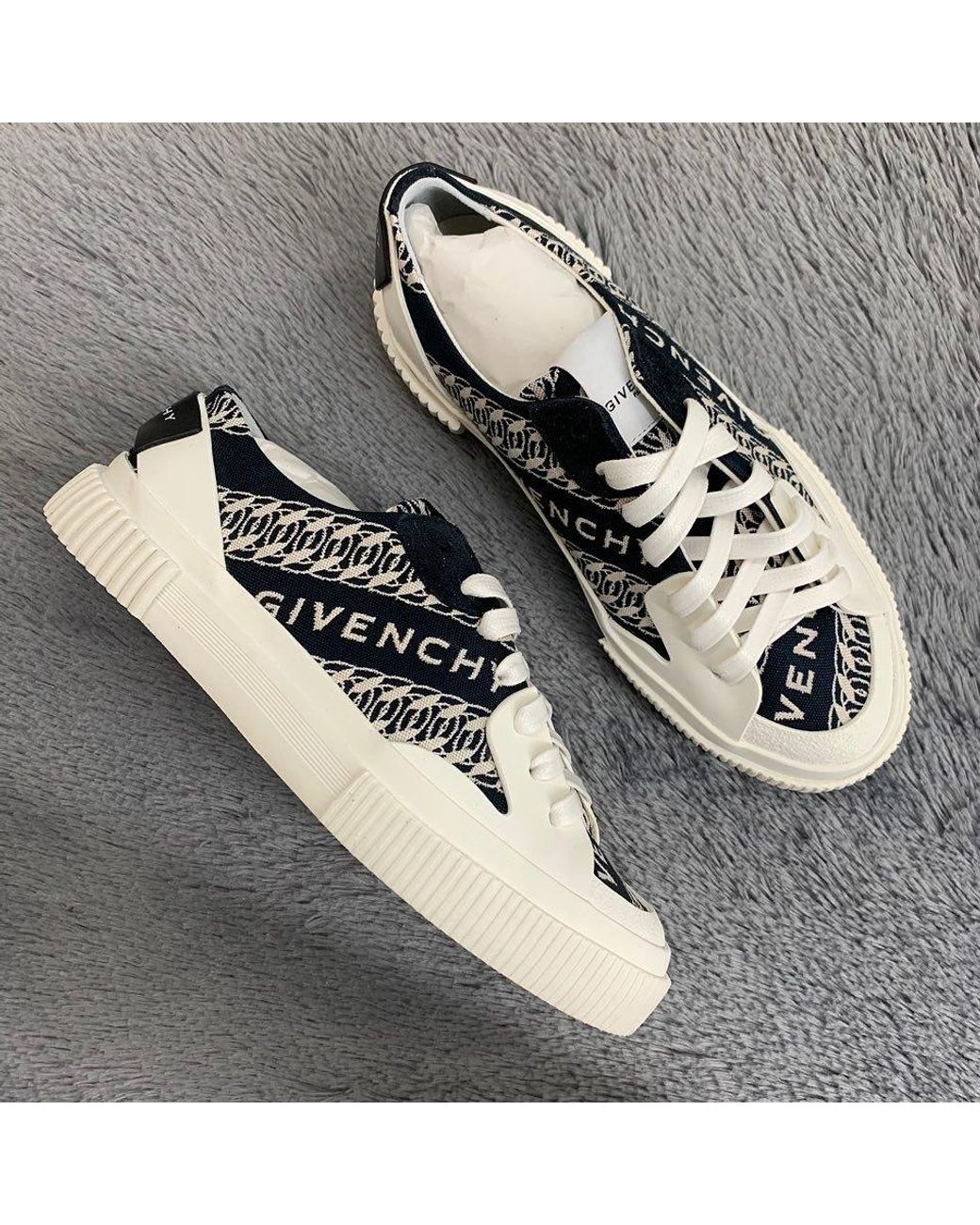 Givenchy White Chain Tennis Sneakers