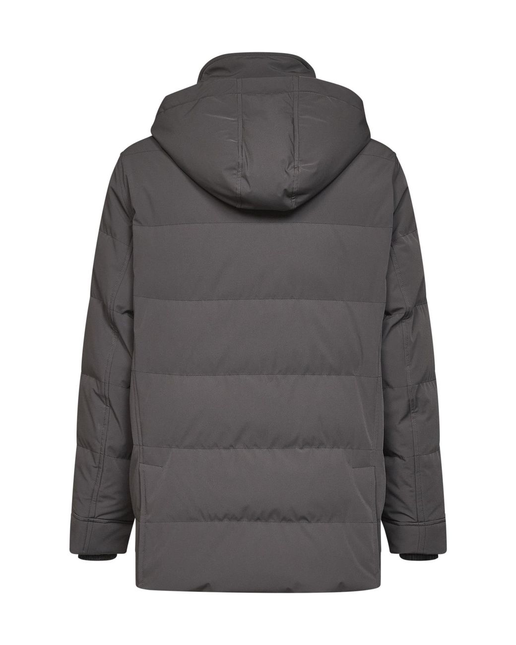 Brunello Cucinelli Natural Quilted Hooded Coat for men