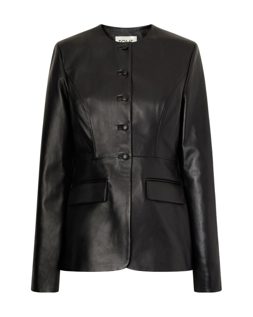 TOVE Black Jed Paneled Leather Jacket