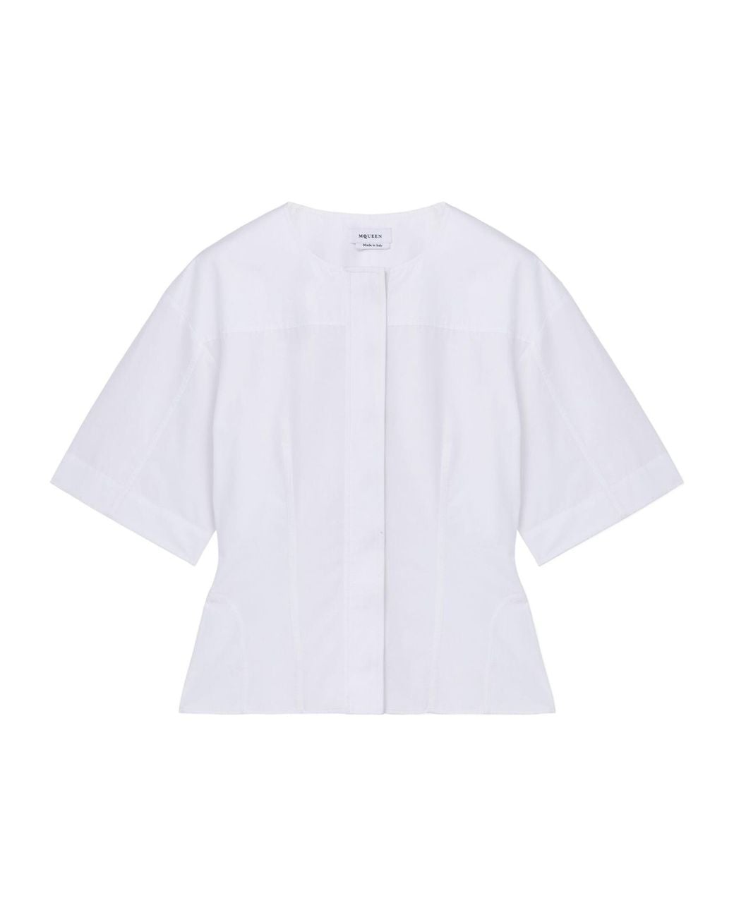 McQueen White Cotton Corset Shirt