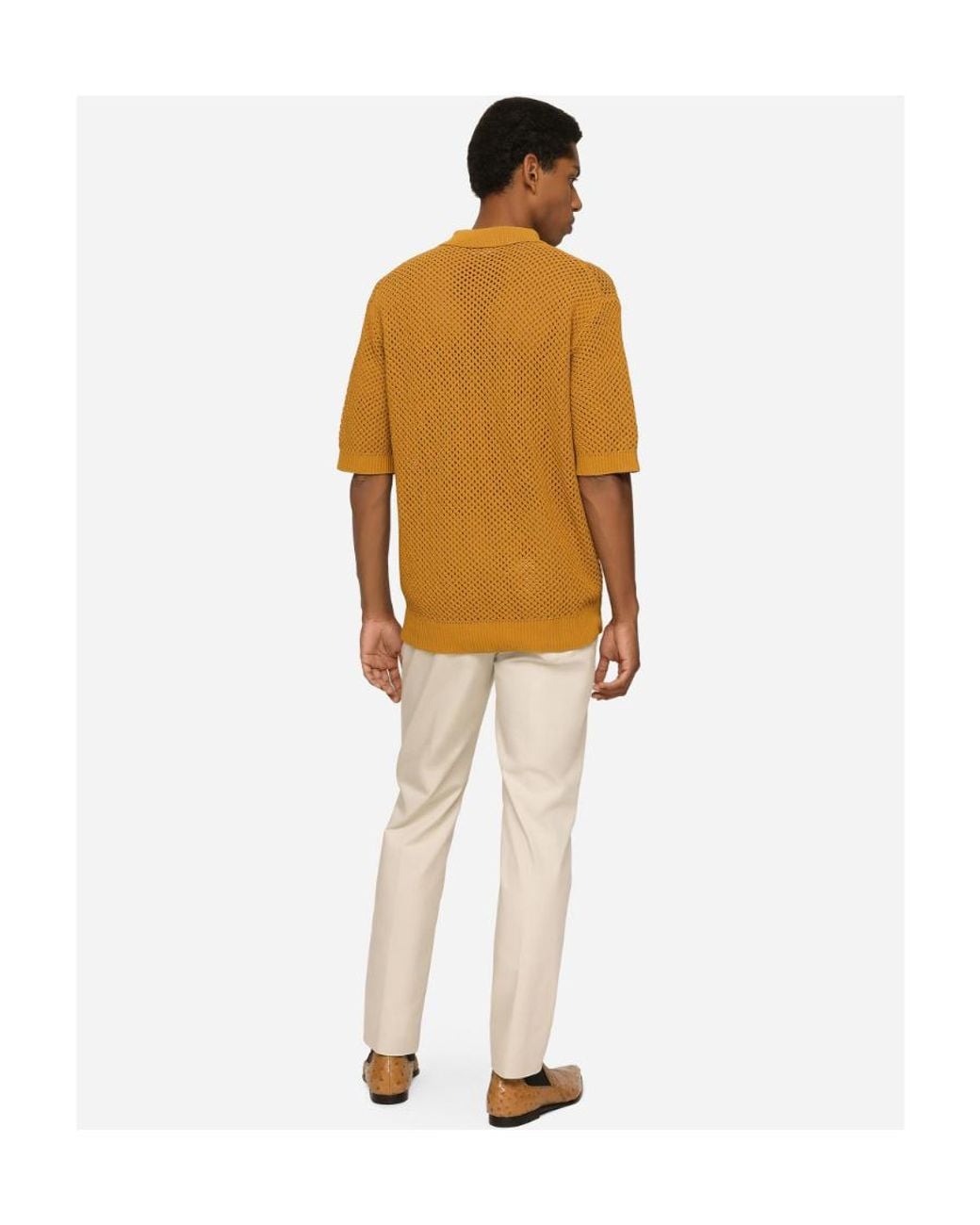 Dolce & Gabbana White Logo Patch Tailored Trousers for men