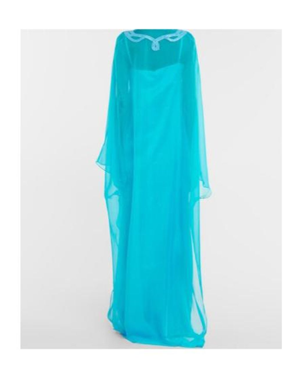 Safiyaa Blue Embellished Silk Chiffon Kaftan