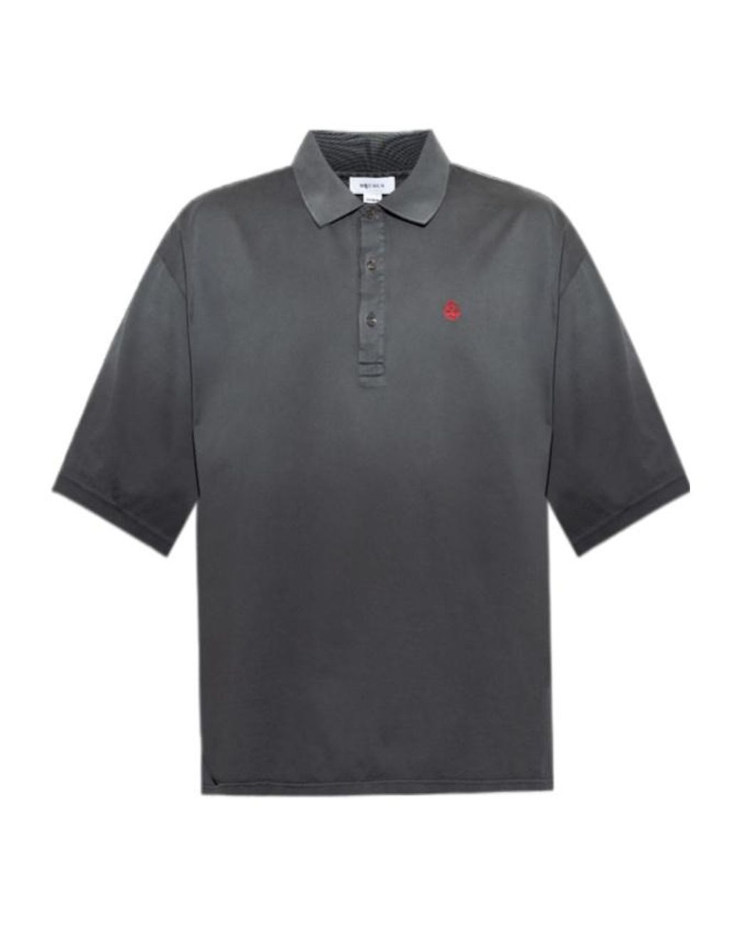 McQueen Gray Skull-Detailed Short-Sleeved T-Shirt for men