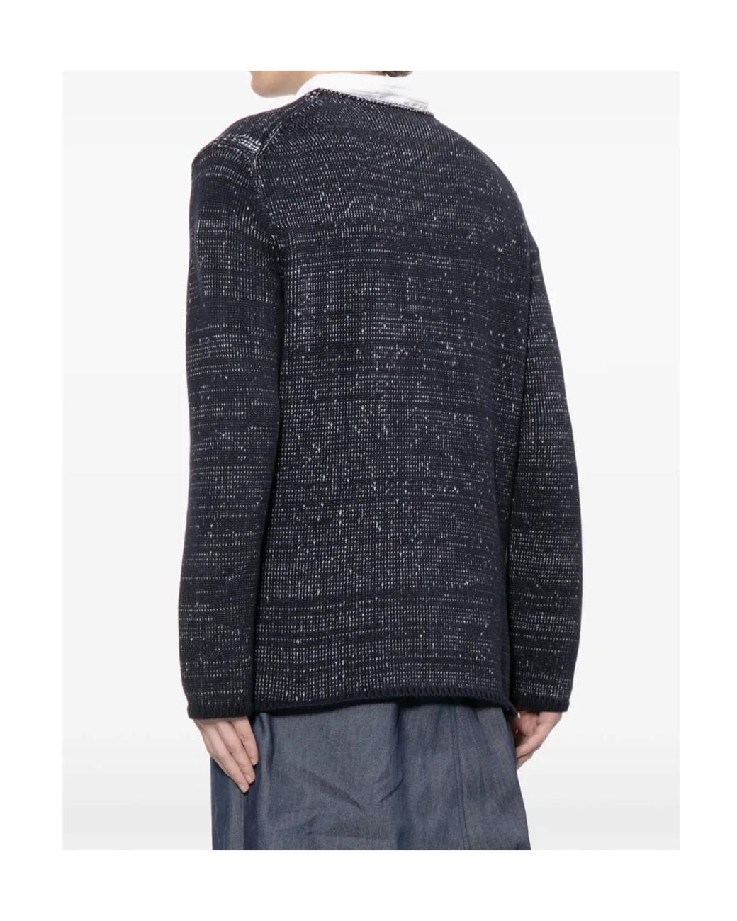 Comme des Garçons Blue Polka-Dot Long-Sleeve Sweater for men