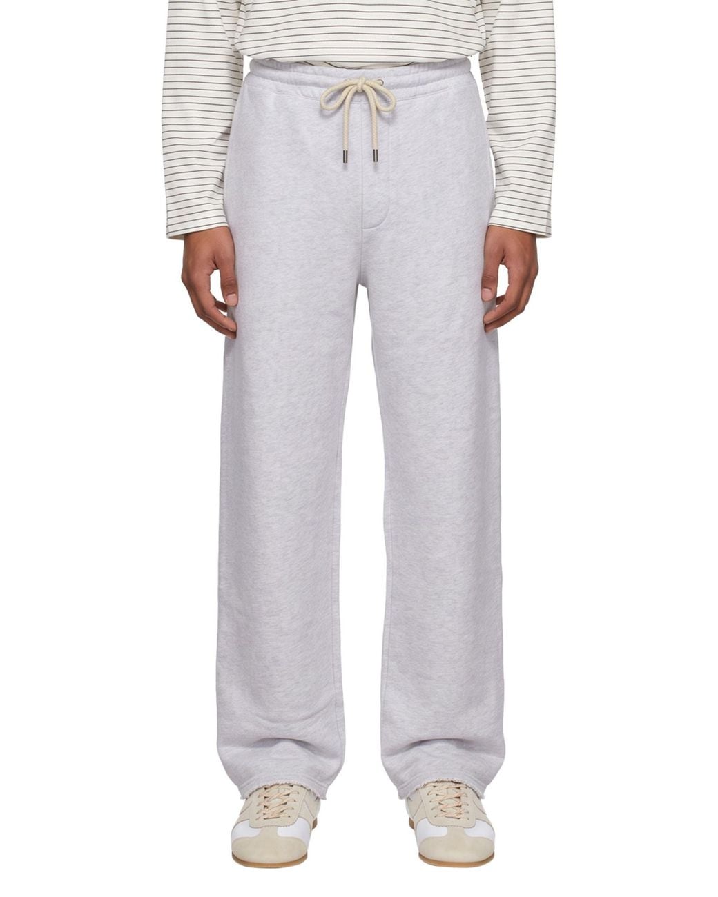 Jacquemus Gray Logo-Patch Drawstring Joggers for men