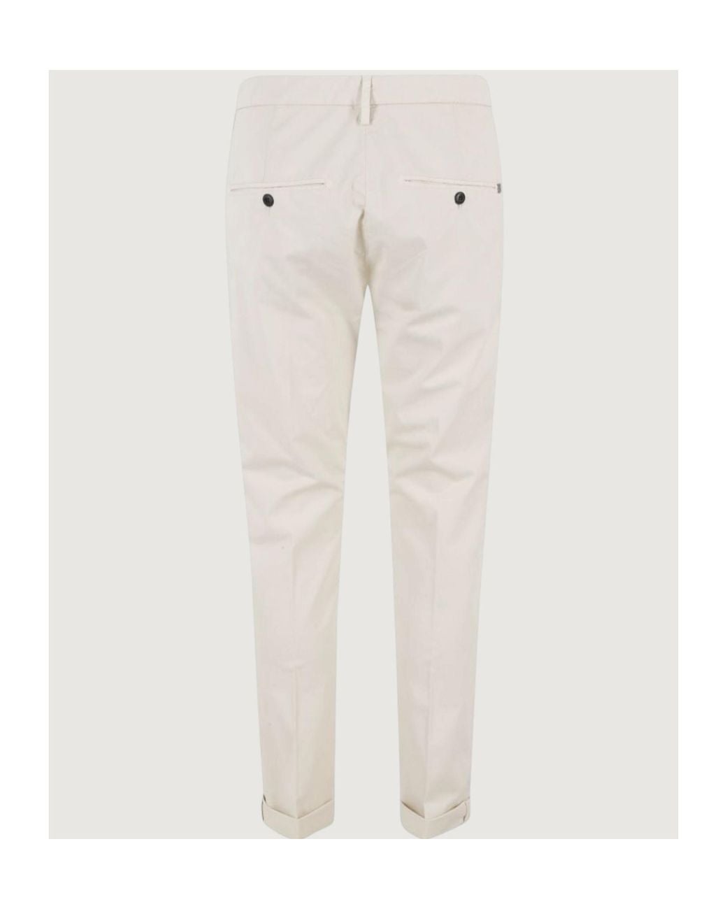 Dondup White Mid-Rise Straight Leg Trousers for men