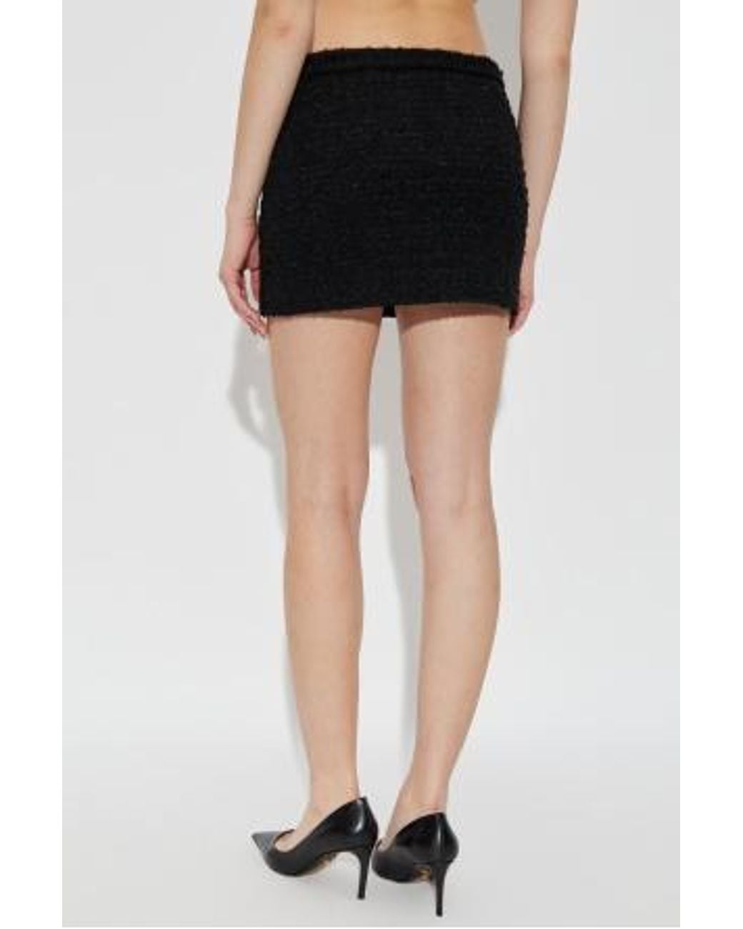 M I S B H V Black Bouclé Mini Skirt